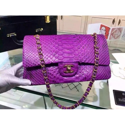 Chanel 2.55 original python skin purple